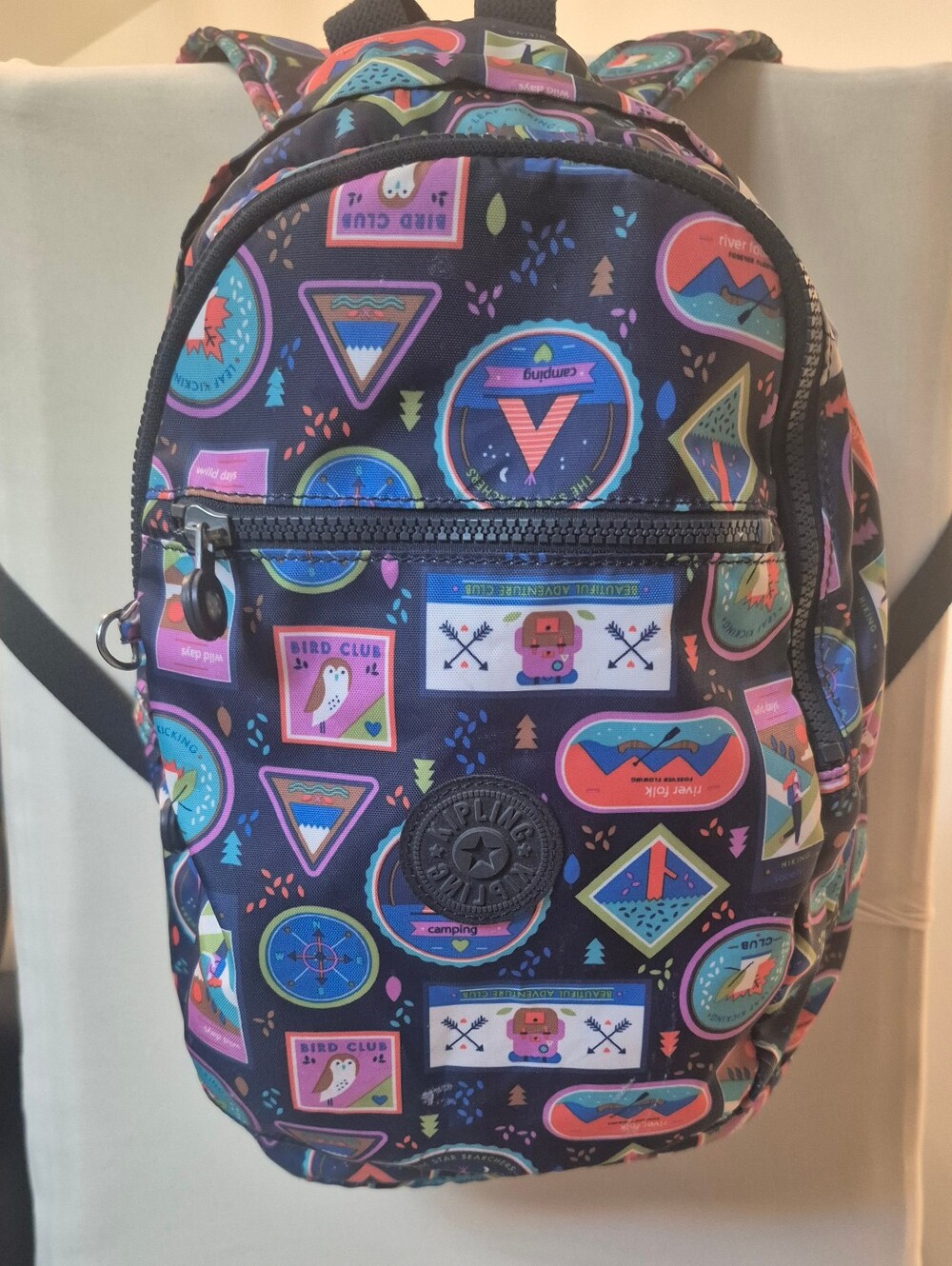 ​Kipling Small Backpack - Wandering Roads Camping Print - GUC